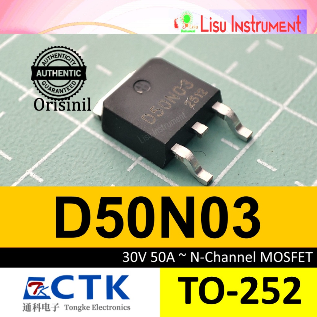 D50N03 30V 50A ~ 50N03 N-Channel Mosfet TO-252 Ctk Electronics