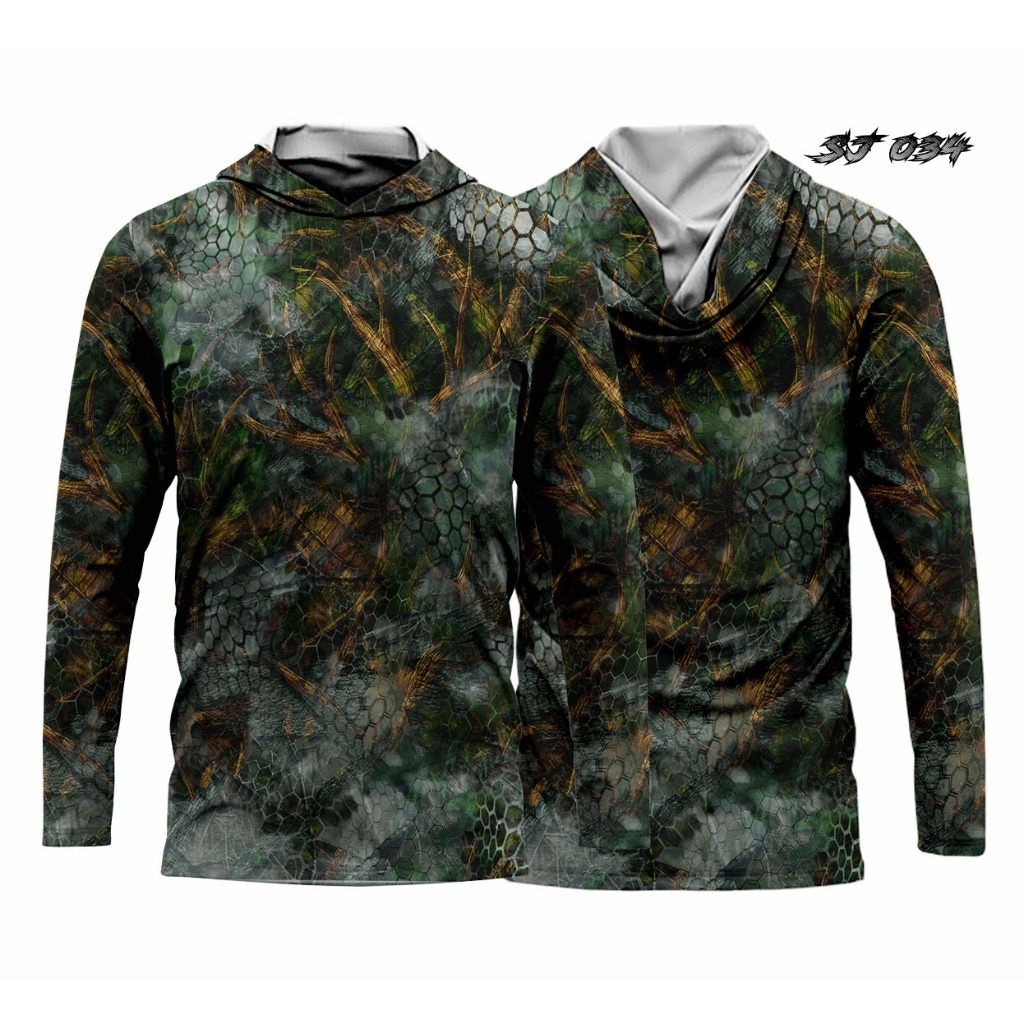 เสื้อแข่ง HUNTING CAMO | HOODIE SHIRT CAMO | ยิงผ้า | PERBAKIN COSTUME CAMO TOP | เสื้อ SJ HUNTING