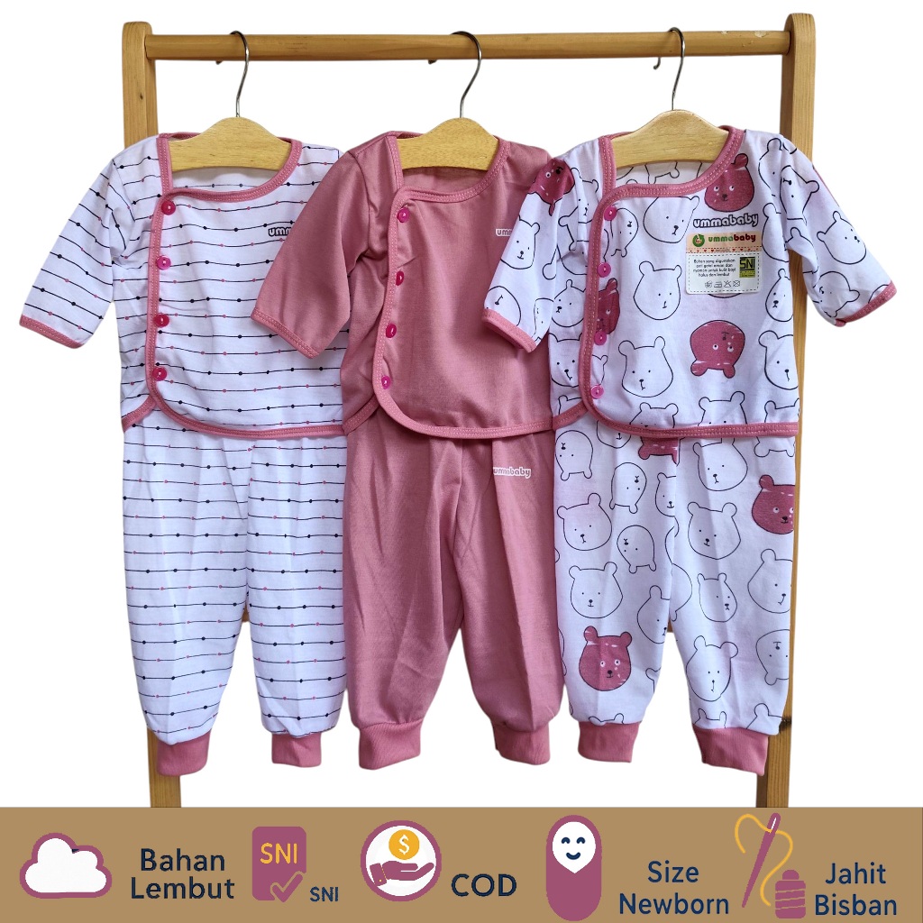 3เซ็ต/6ชิ้น ทารกแรกเกิดเสื้อผ้าเด็กชุดแขนยาวปุ่มด้านข้างอุปกรณ์ทารกแรกเกิดของขวัญน่ารักท็อปส์สําหรับชายหญิงประหยัดชุดของขวัญ0–6เดือนหมี จามบอน