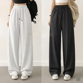 Everyday Pants - Stripe Pants - Celana Panjang Wanita Baggy Kantor Kuliah Motif Garis Kulot Pinstripe