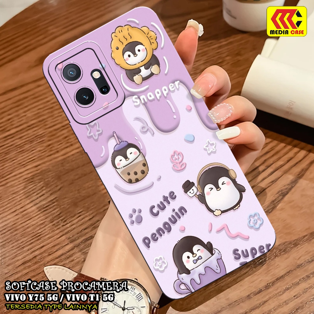 HP เคส VIVO Y75 5G / T1 5G ล่าสุด - เคสการ์ตูน Motif - เคส - VIVO T1 5G / Y75 5G Softcase - VIVO Y75