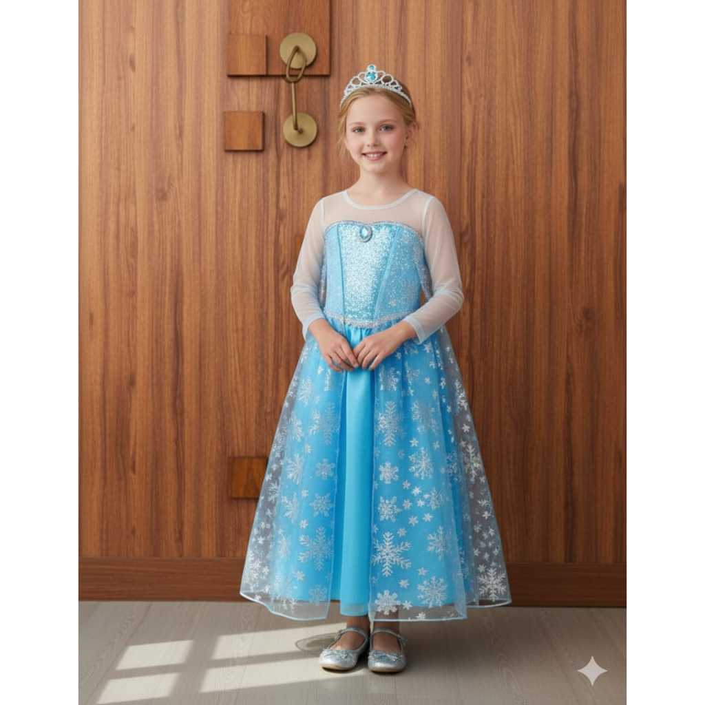 Elsa Frozen Dress - ชุดเจ้าหญิงเอลซ่า BX29