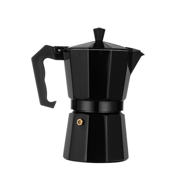 MX001 Moka Pot Octagon Black 450ml / 9 ถ้วย
