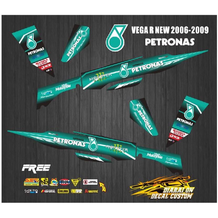 Vega R ใหม่ Petronas HOLOGRAM VINIL Vega R 2006 2007 2008 2009 Cool A0B1 Variation Striping