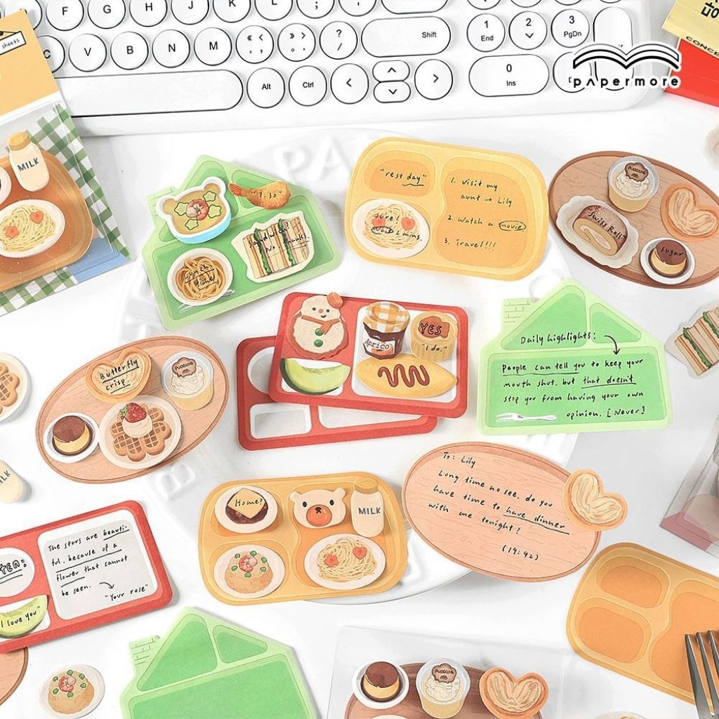 (PQ002) กระดาษถาดอาหาร Sticky Notes / ตัวละครน่ารัก สติ๊กเกอร์โน้ตอาหาร / เตือน / สติ๊กเกอร์โน้ต / สติ๊กเกอร์บันทึกเครื่องเขียน / Sticky Note Roll / สติ๊กเกอร์บันทึก