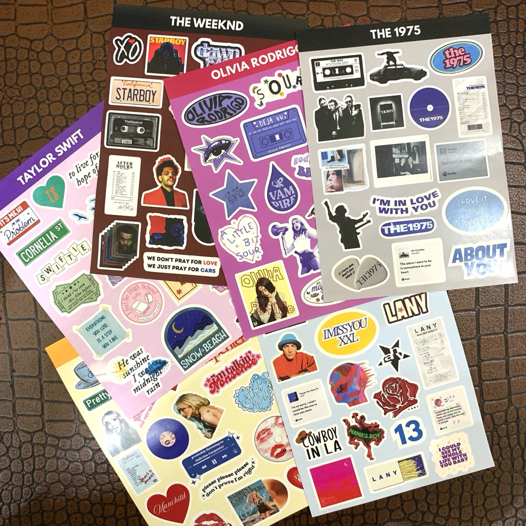สติ๊กเกอร์ LANY THE WEEKEND SABRINA CARPENTER OLIVIA RODRIGO TAYLOR SWIFT THE 1975 TUMBLR Y2K AESTHE