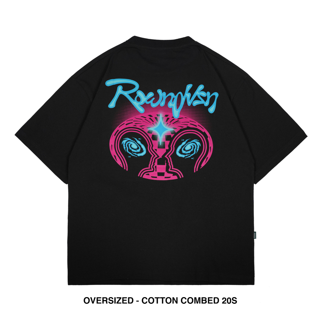 8.8 Rown Division Storage เสื้อยืดขนาดใหญ่ 20s - Rowndvsn Phineal เสื้อยืดสีดํา Oversize