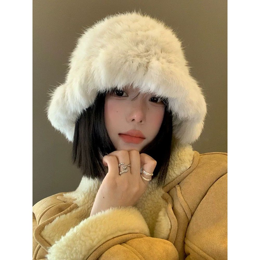 CLASSIC FULL FUR BUCKET สําหรับผู้หญิง WINTER FUR HAT / WINTER HAT BUCKET