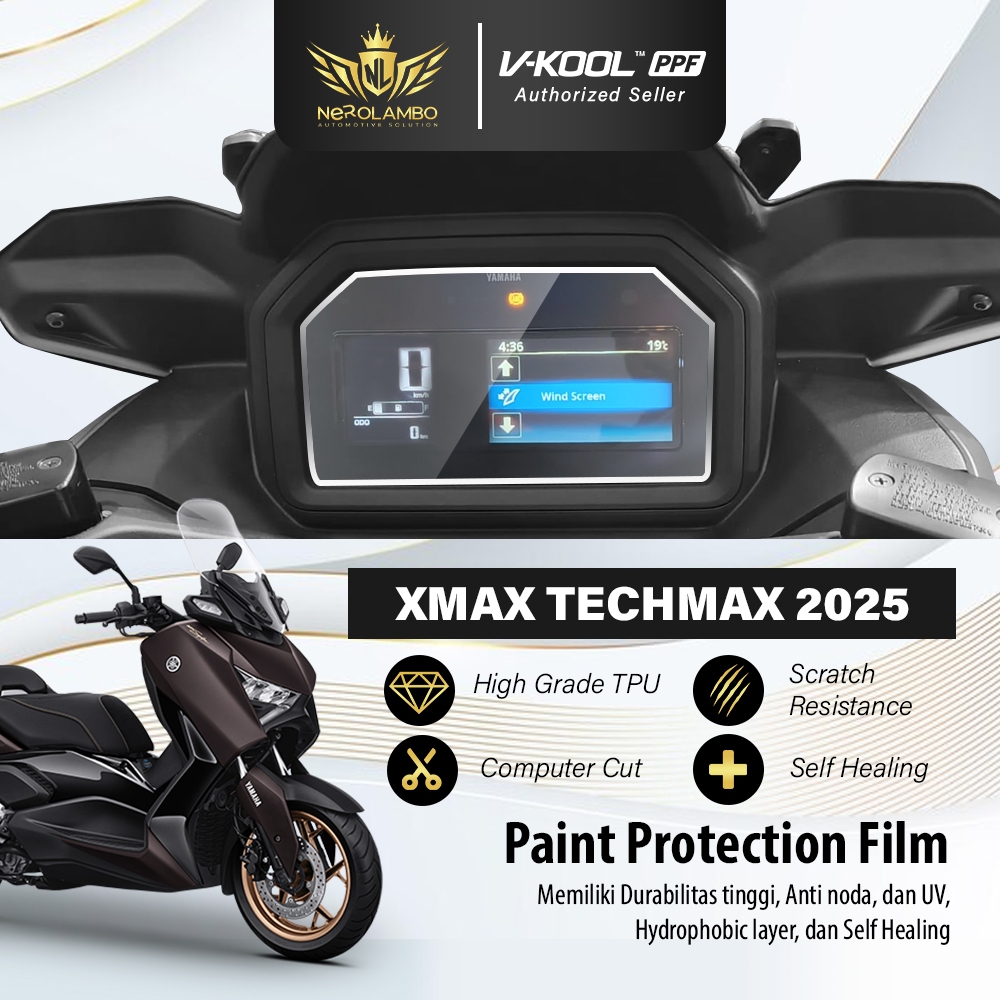 VKOOL PPF Speedometer สําหรับ Yamaha XMAX TechMAX เชื่อมต่อ 2025 | บริการถึงบ้าน