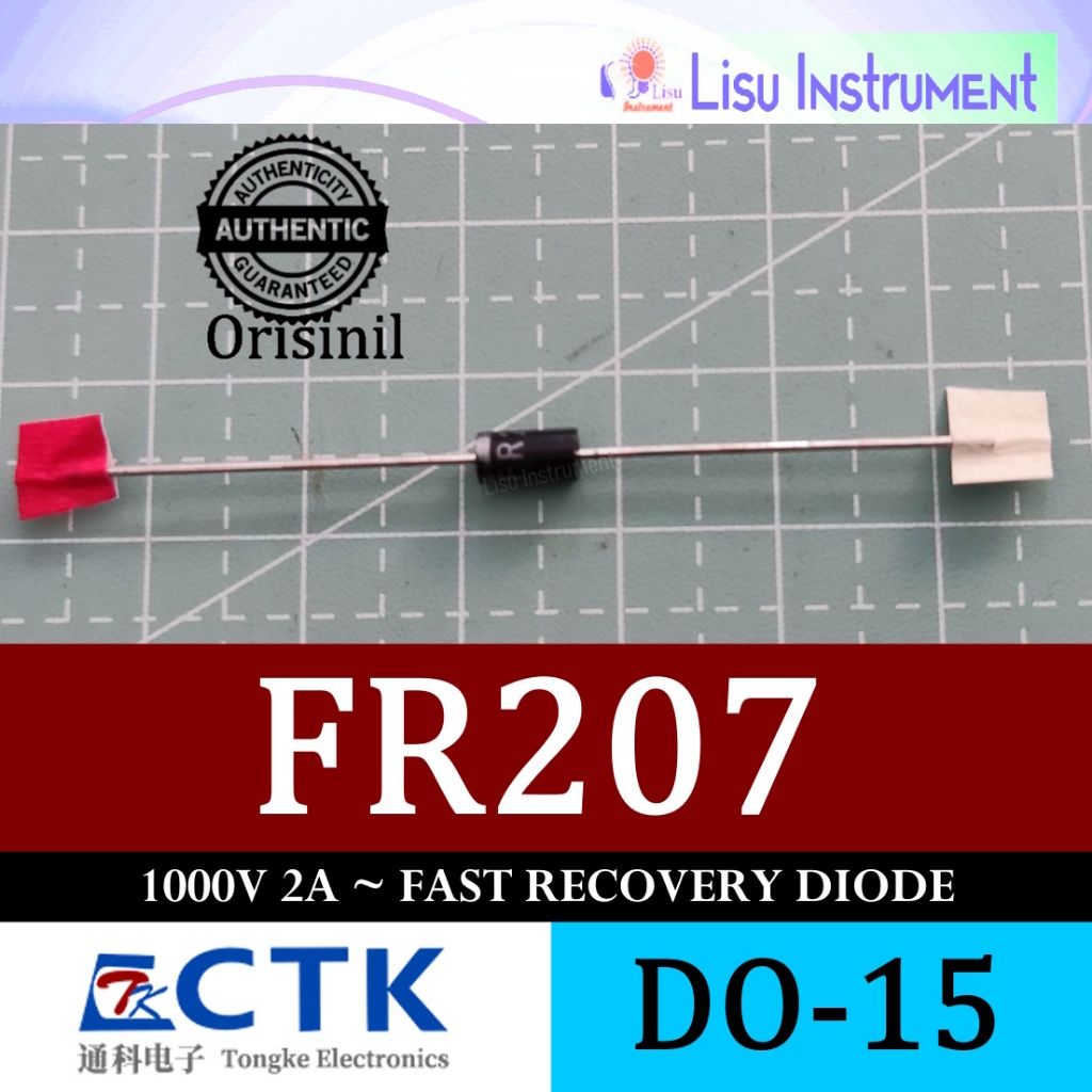 FR207 1000V 2A ~ 207 FAST RECOVERY DIODE DO-15 Ctk Electronics