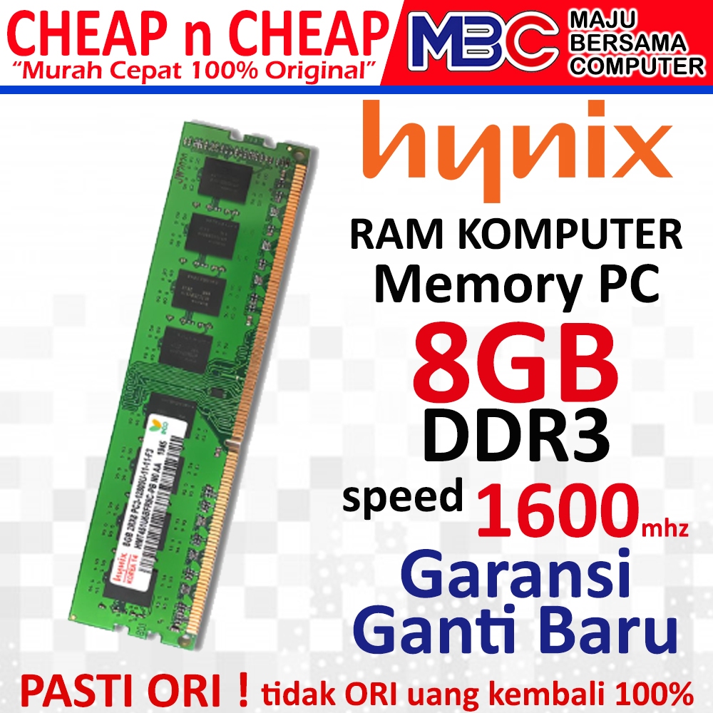 HYNIX DDR3 8GB 1600mhz PC RAM - 4GB 8GB 16GB หน่วยความจําคอมพิวเตอร์เดสก์ท็อป RAM