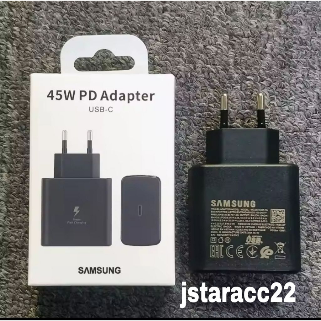 TRAVEL ADAPTER SAMSUNG GALAXY Z FOLD7 5G 45WATT TYPE C FAST CHARGING HEAD BATOK CHARGER ORIGINAL 100