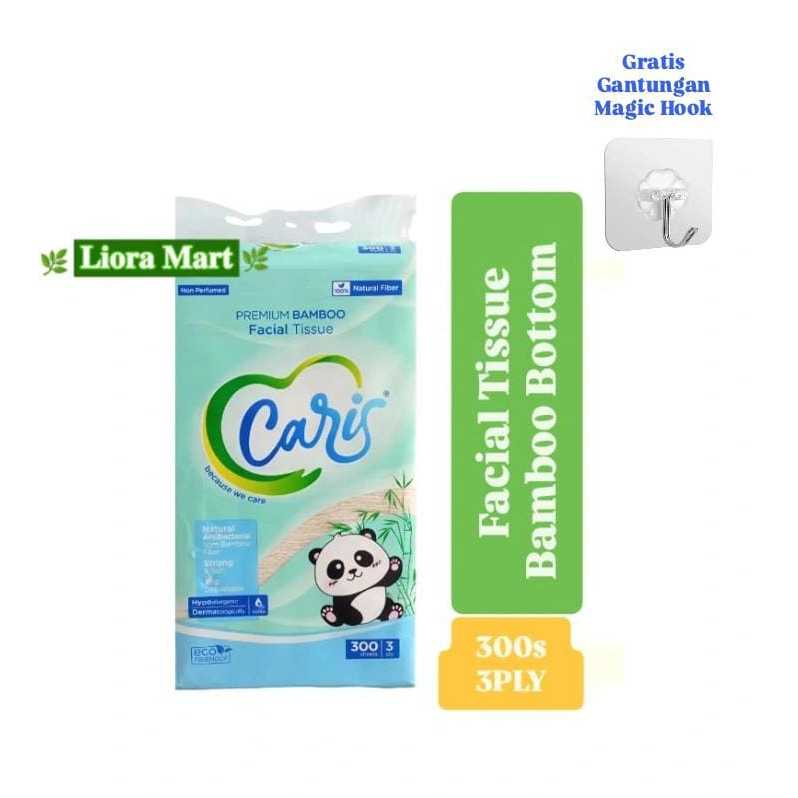 CARIS PREMIUM BAMBOO FACIAL TISSUE BOTTOM PULL 3ply 300s/BAMBOO แขวน FACIAL TISSUE/อุ่น TISSUE 300s