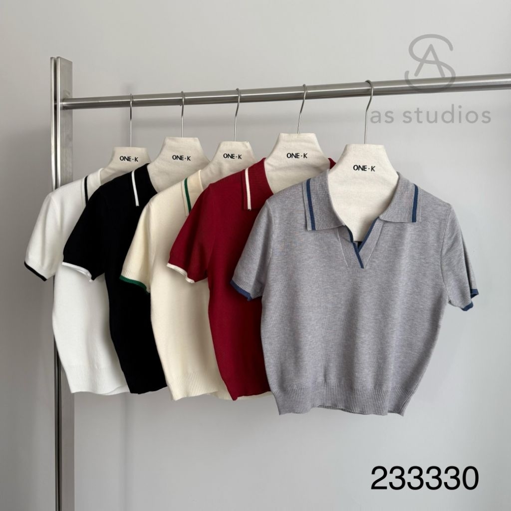 [LC] ONE-K 233330 BKK IMPORTED KNIT COLLAR TOP