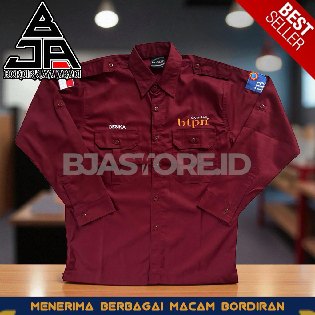 KEMEJA BTPN Syariah K2 เสื้อ Maroon Bank