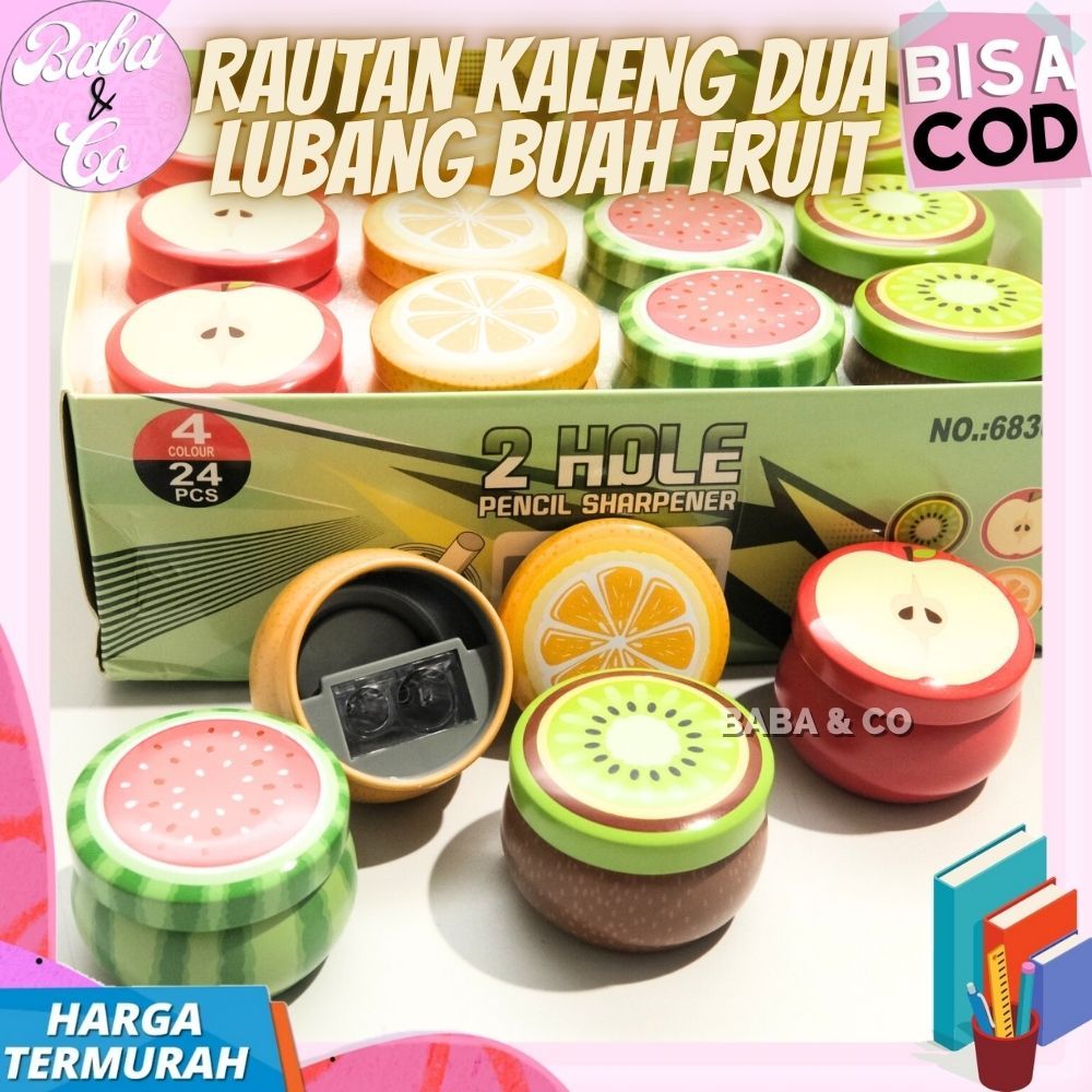 UNIQUE CUTE FRUIT PENCIL SHARPENER 2 หลุม ShavINGS ผลไม้น่ารัก MOTIF UNIQUE สามารถ SHARPENER ผลไม้น่
