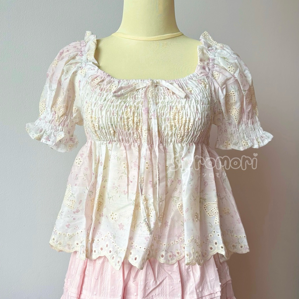 เสื้อ Ruka babydoll เสื้อท็อปลายดอกไม้
