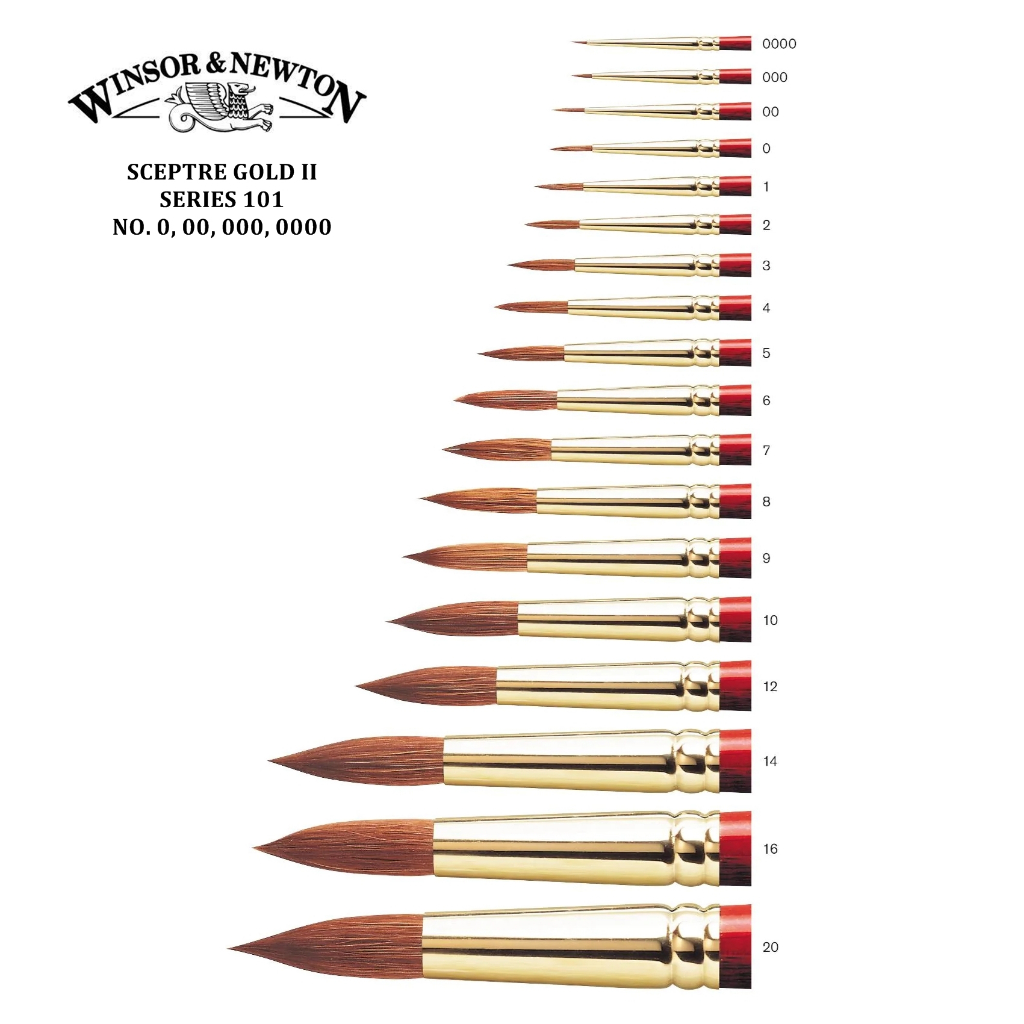 Winsor & Newton Sceptre Gold II Series 101 - แปรง Winsor / แปรง Winsor / winsor & newton