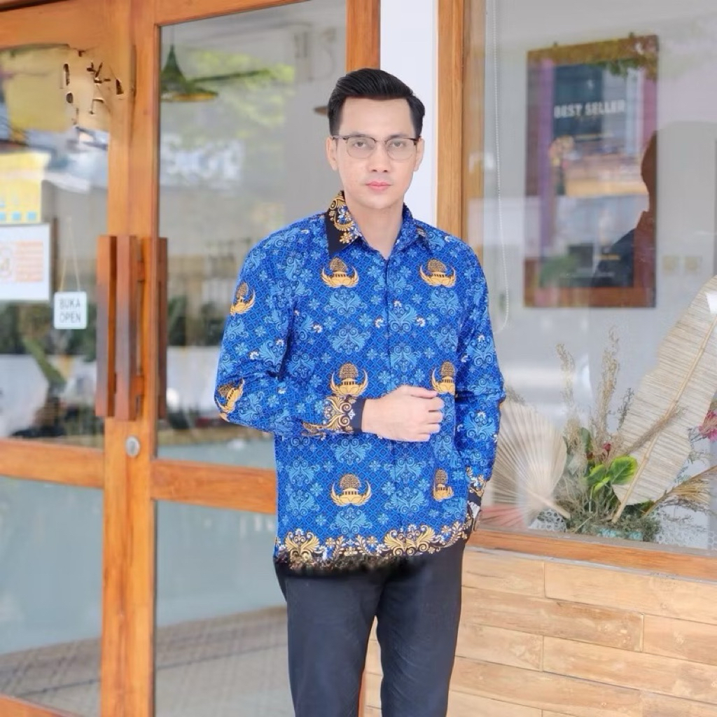 ผ้าบาติก Korpri ใหม่ล่าสุด คอปกสีดํา / ชุด ASN Korpri รุ่นล่าสุด / 2024 เสื้อ Korpri