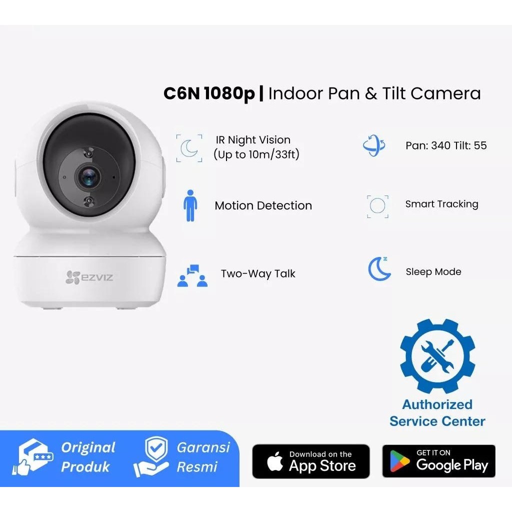 (ES) กล้อง E897 Ezviz C6N 2MP กล้องสมาร์ท Wifi Pan Tilt 1080p