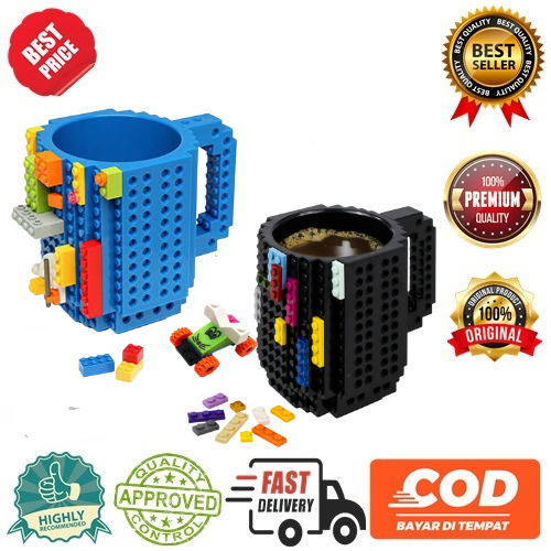 Block Build-On Brick Toy Mug 350ml - 936SN VKTECH