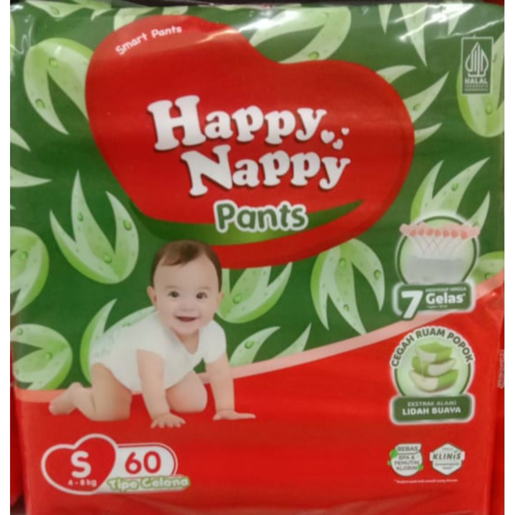 Happy Nappy Smart Pants S 60 ชิ้น BB 4-8 Kg