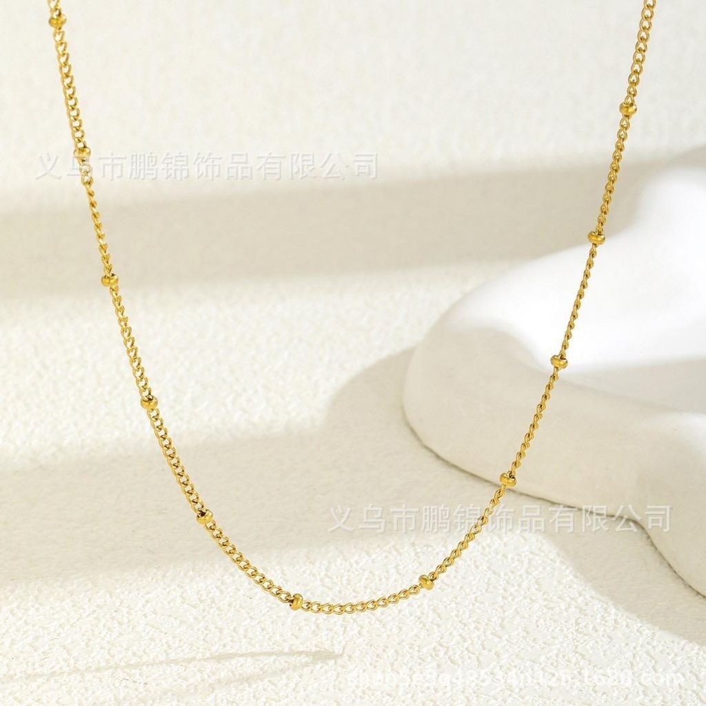 LUXURY สร้อยคอไทเทเนียมธรรมดา Boba Small