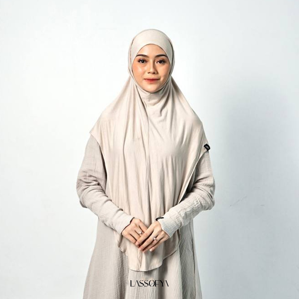 KATUN Lassofaya - Hijab Daily Syri Muslimah Cotton Hijab - สีเบจ