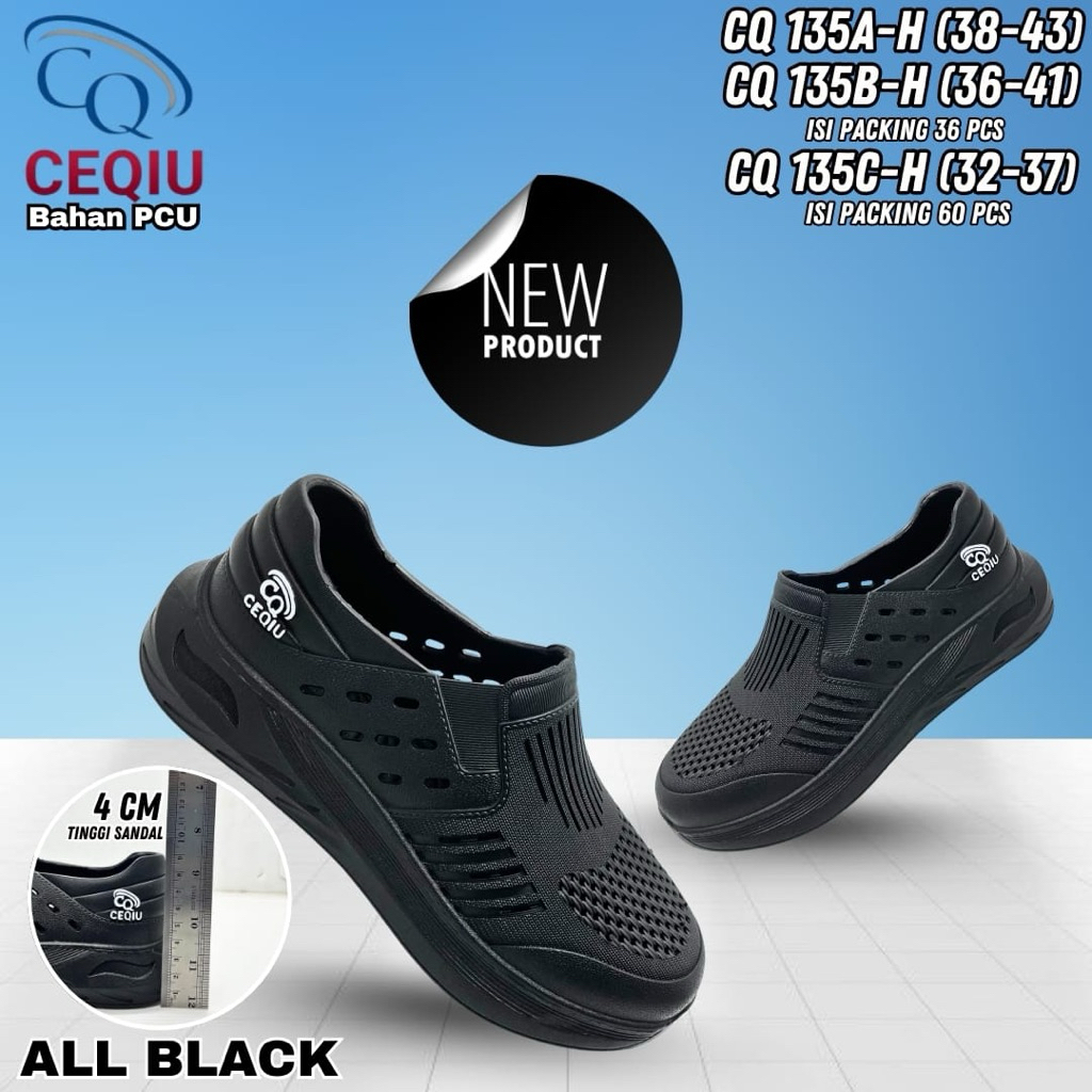 รองเท้ายางแบบสวม Dulux Black สําหรับผู้ใหญ่และเด็ก - Ceqiu CQ 135