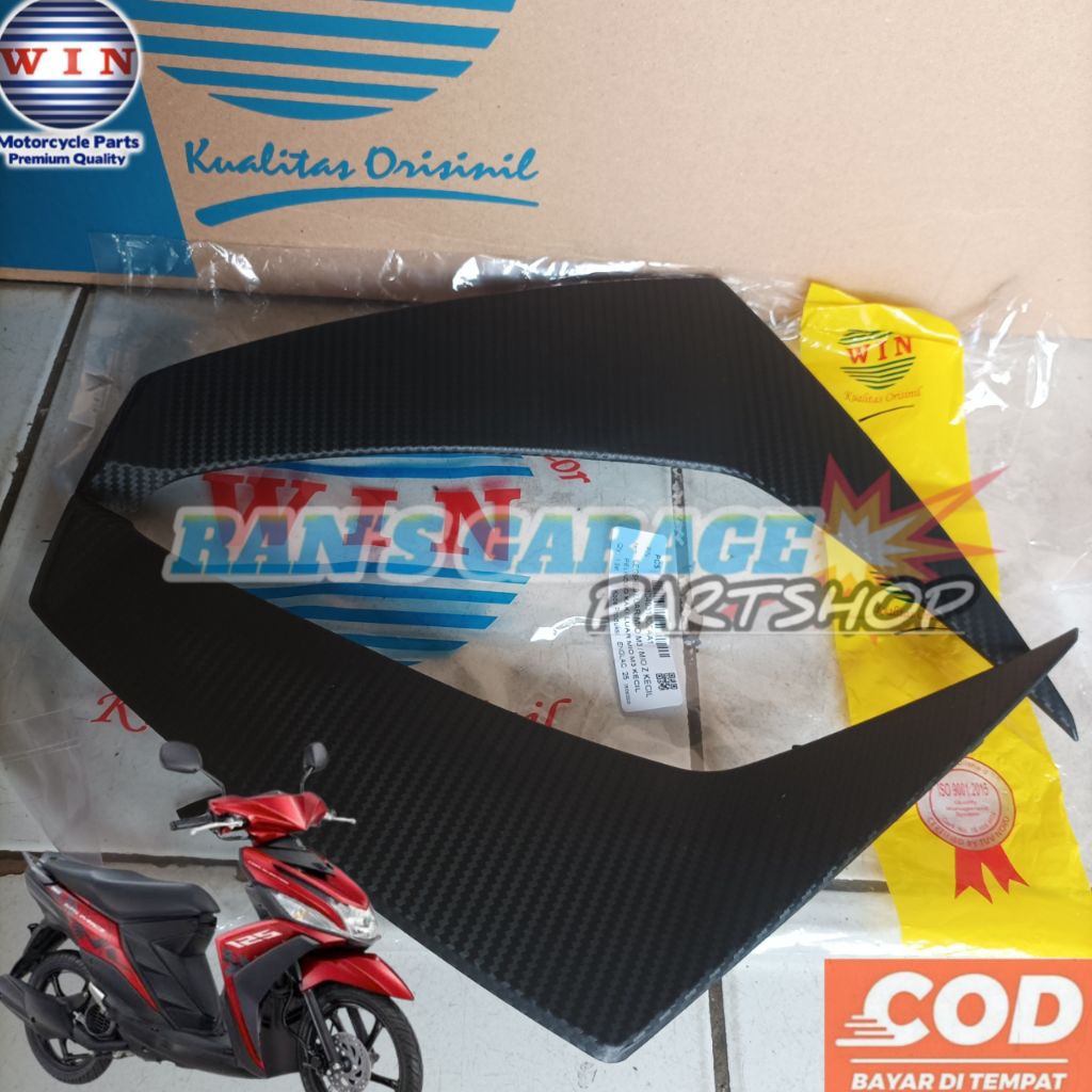 WIN SMALL OUTER WING YAMAHA MIO M3 Z 125 CC 2PH สีดําสีคาร์บอน WING SHIELD ROUGH BODY PANEL MIO M3 Z