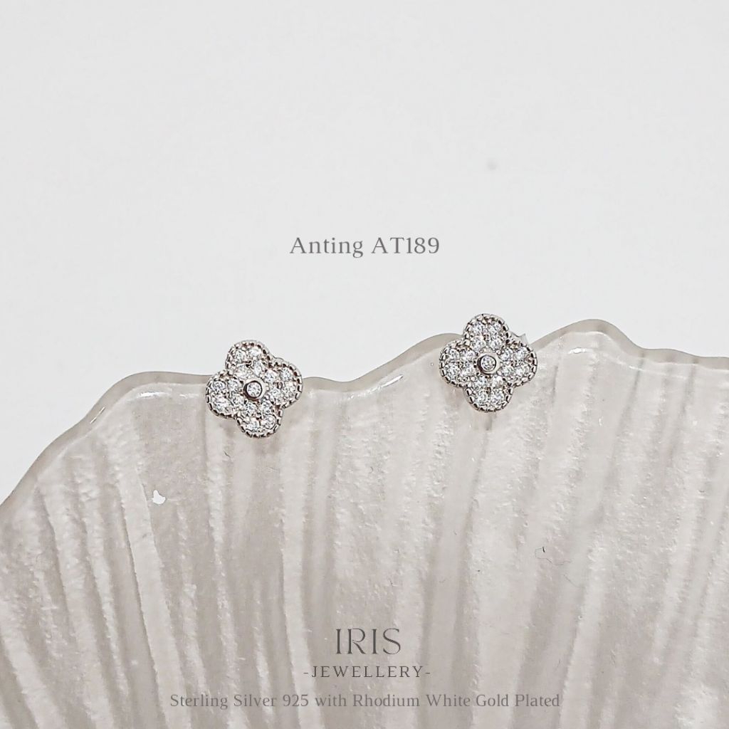 [Iris Jewellery] - ต่างหู AT189 - เงินแท้ 925 18K ทองคําขาว