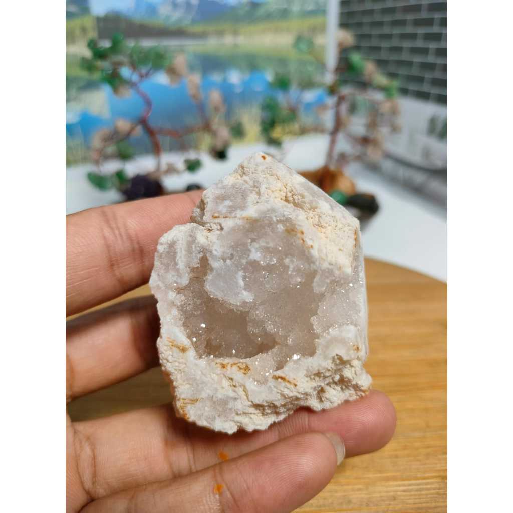 Clear Quartz Druzy Geode Agate Morocco point [ 1 ]