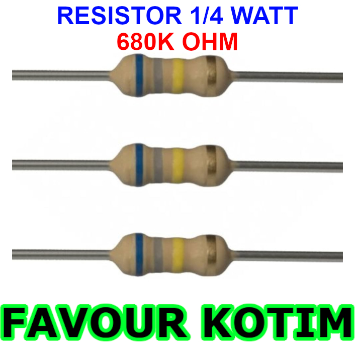 OHM 680K RESISTOR 1/4 WATT 5% R 1/4 W 0.25W 5 PERCENT FVKOTIM