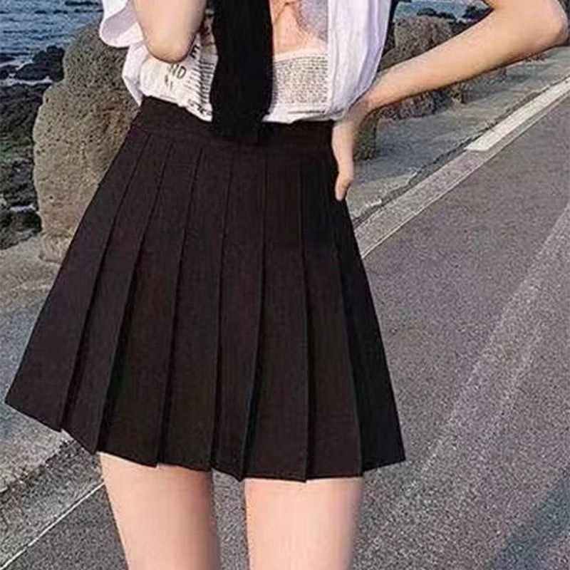 กระโปรงสั้นไม่มีชุดชั้นใน \ Korean Mini Lining Women กระโปรงสั้นธรรมดา รุ่นพับ (SML XL)