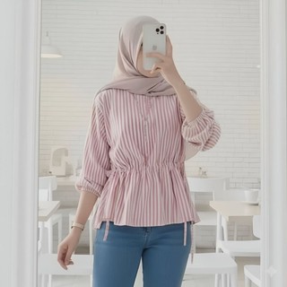 Nicetry2-Nowela Blouse Serut terbaru lengan panjang katun premium