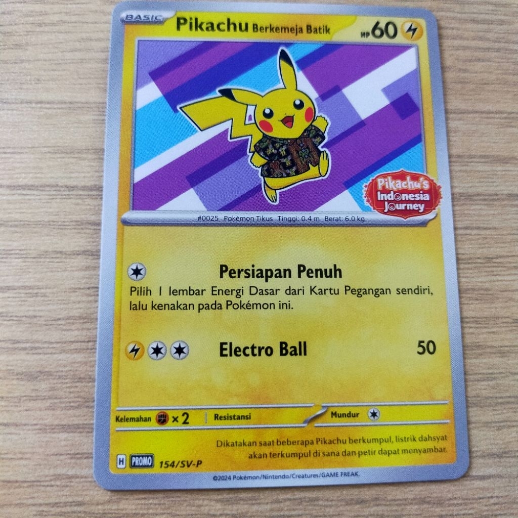Pokemon Pikachu Batik Blue / Pink / Green / Purple Card Original TCG indonesia Original
