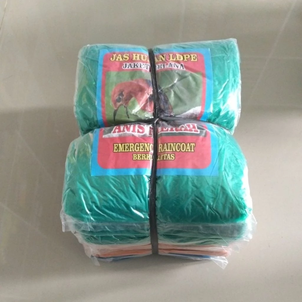 เสื้อกันฝนพลาสติกหนา ชุดเสื้อกางเกง LDPE 12 ชิ้น - รูปที่ 1