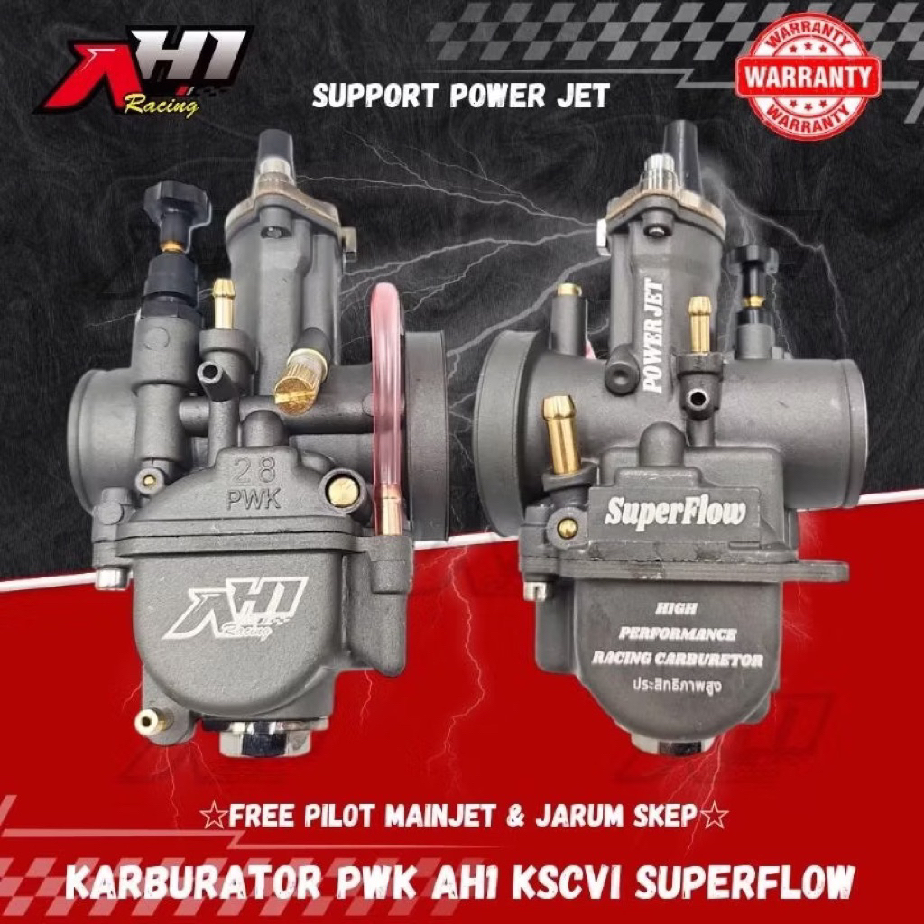 AH1 RACING CARBURETOR PWK 21 24 26 28 30 32 34 กล่อง AH1 RACING SUPERFLOW คุณภาพสูง
