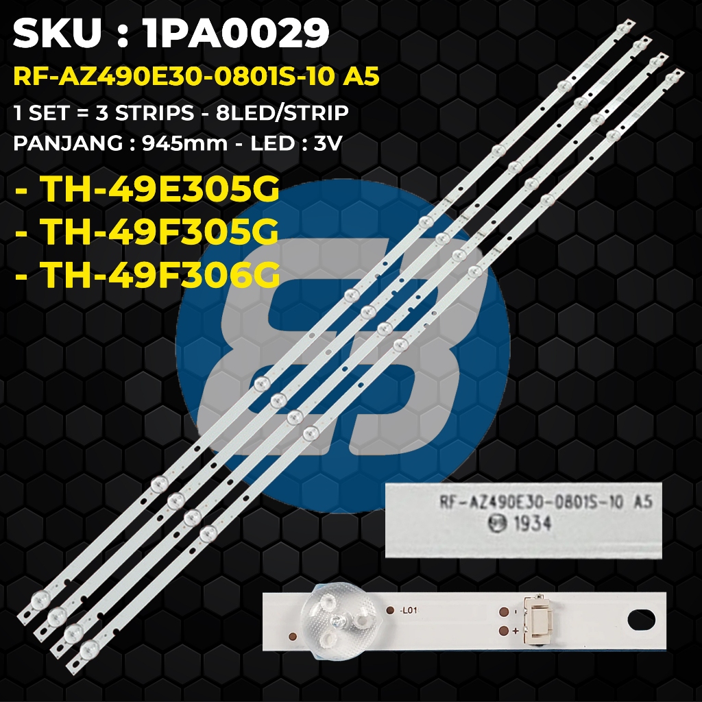 PANASONIC 49 นิ้ว TV BACKLIGHT TH-49E305G 49F305G 49F306G RF-AZ490E30-0801S-10 A5