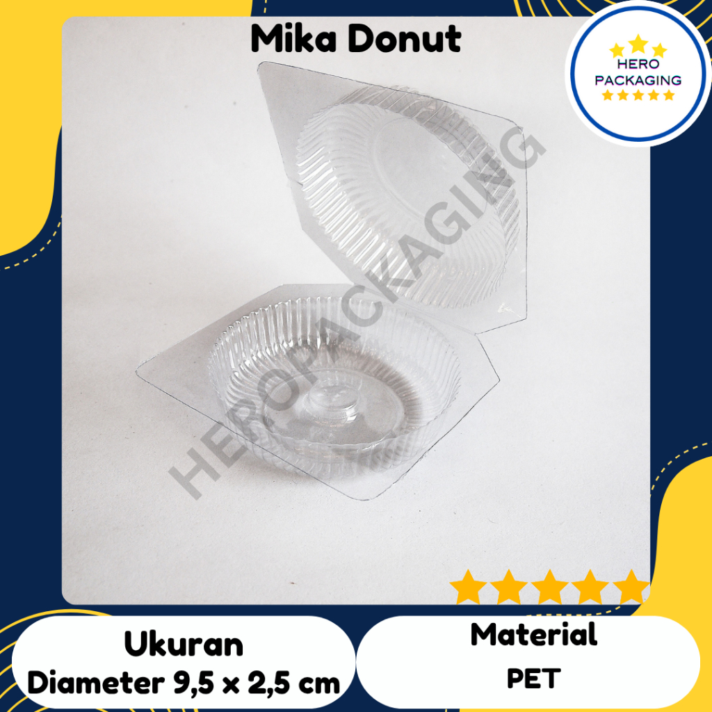 Mika Donut (เนื้อหา 50 ชิ้น) Mika PET Donut Cake Bread Donut