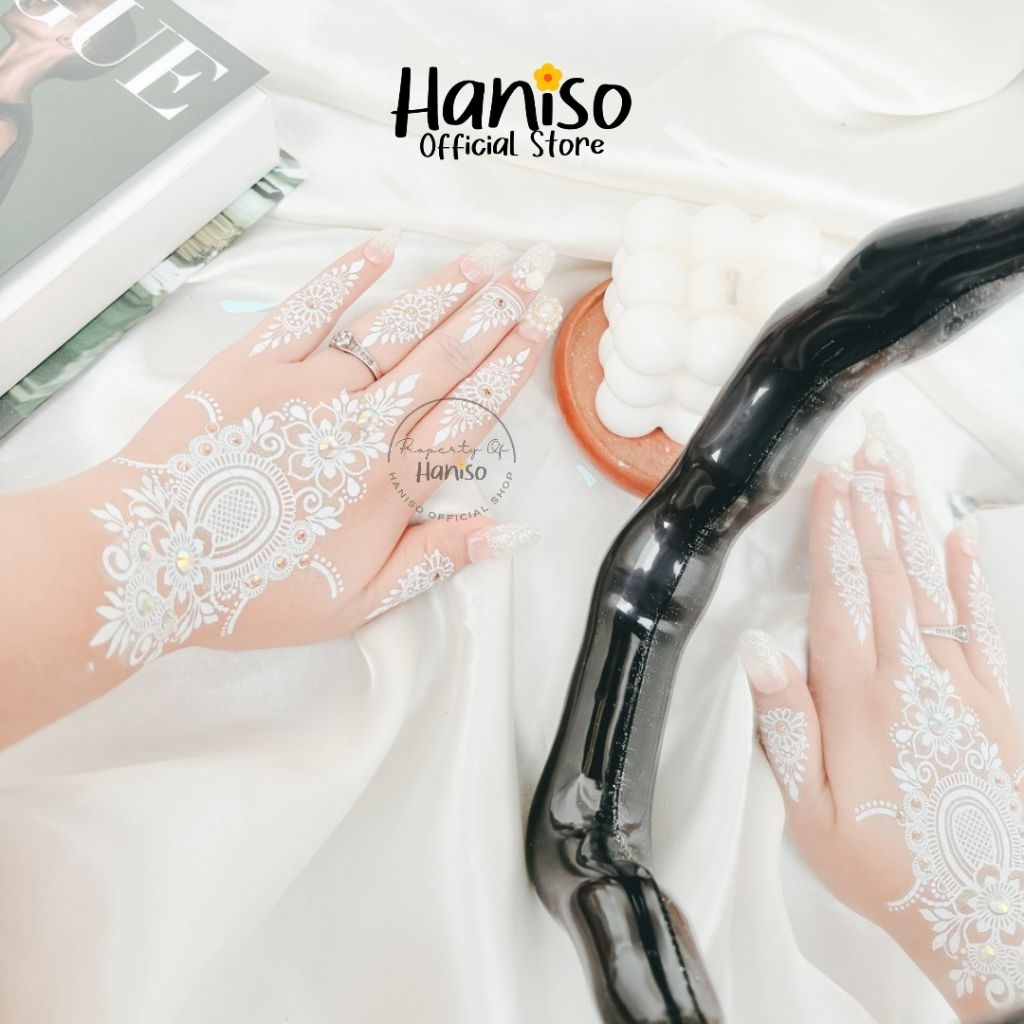 HANISO - Exclusive White Henna Paste เจ้าสาว พรีเมี่ยม คู่ชั่วคราว ซ้ายและขวา