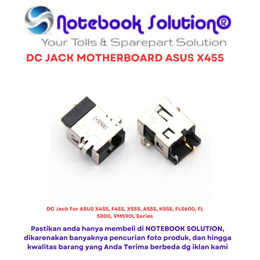 แจ็ค DC ASUS X455L X455LJ X455LD ASUS X455L X455LD X455LJ X555L X555LD X454W F454L F455F455V F455L F