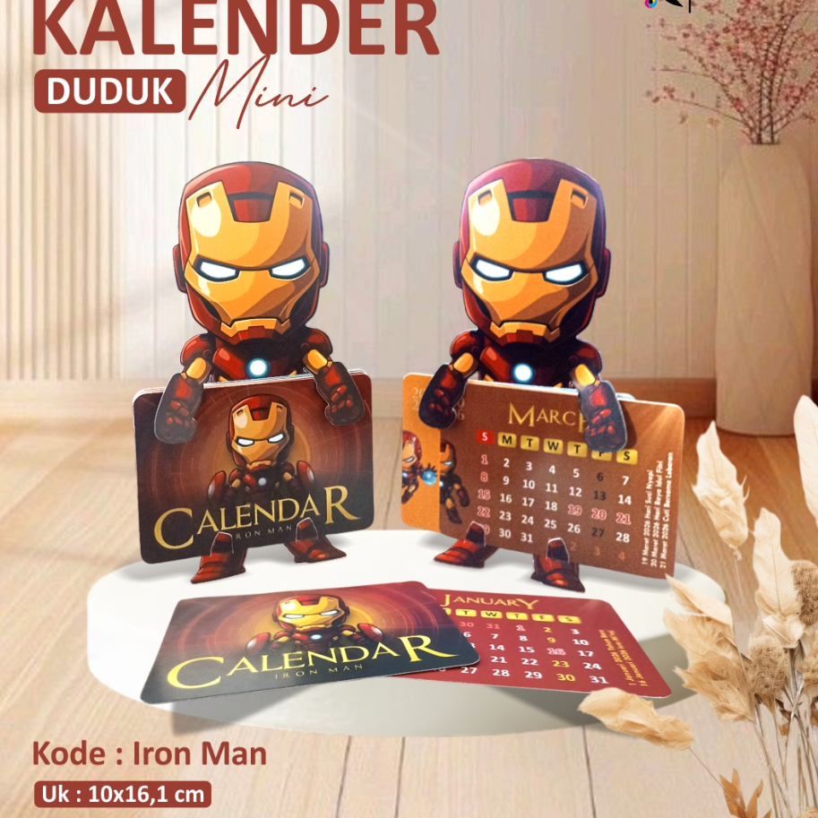 (IRONMAN) AESTHETIC SITTING CALENDAR 2026 - UNIQUE DESK CALENDAR - MINI CALENDAR SOUVENIR