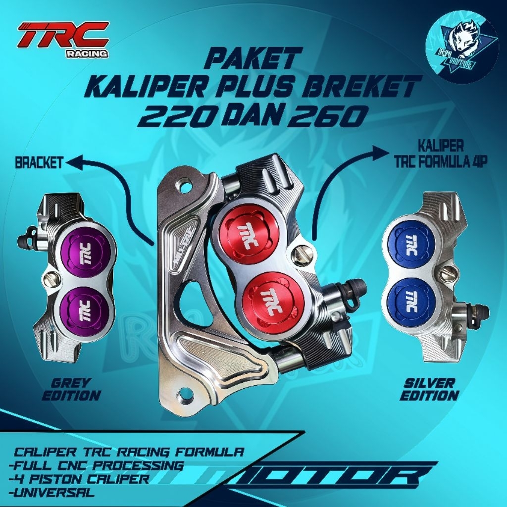 TRC FORMULA 4P CALIPER PACKAGE + 220 OR 260 CNC BRACKET TRC RACING FORMULA 4P BEAT VARIO SCOOPY GENI