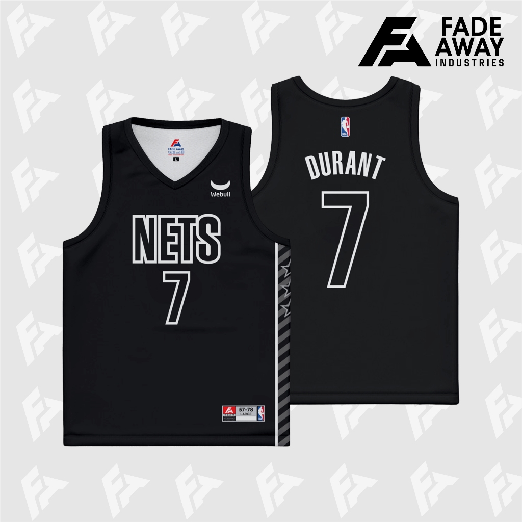 KEVIN DURANT 7 NETS BLACK BASKETBALL JERSEY
