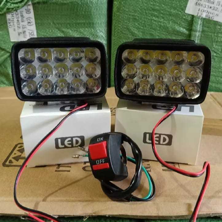 MATA ไฟ LED ทํางานรถจักรยานยนต์ Cree 15 ตา / 15 LED 12VOLT MOTORCYCLE CAR ฟรีสวิตช์เปิดปิด