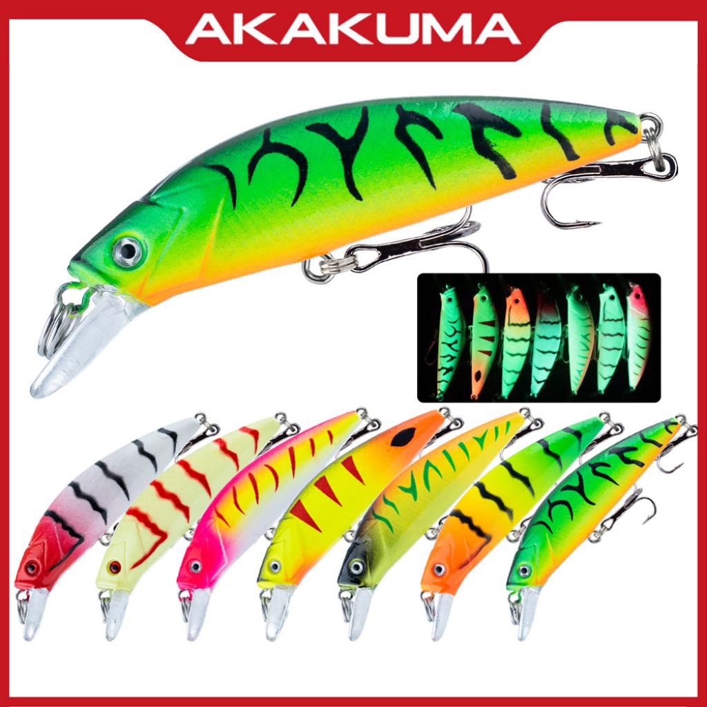 Minnow Akakuma เรืองแสงในที่มืด การหล่อไมโนว์ 6.2 กรัม