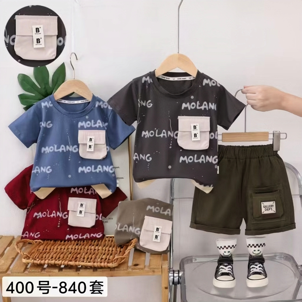 KATUN HONE BABY BOYS COTTON เสื้อยืดและกางเกงชุด 0-4 ปี