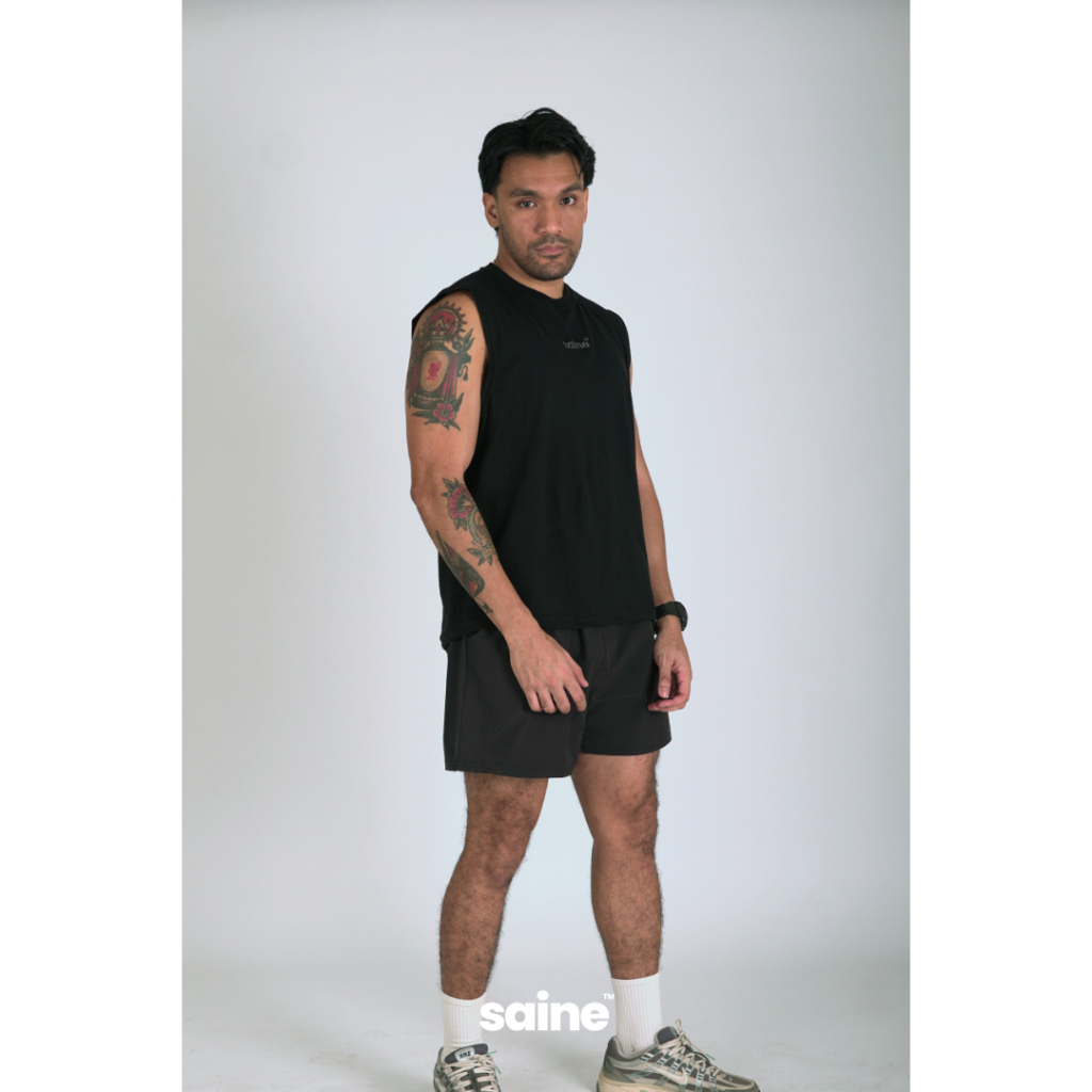 SAINE ถังกล้ามเนื้อผู้ชาย | Regular Fit Muscle Tank Mens Gym Running Tennis Sportswear Hyrox Active