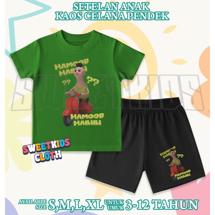 Hamood Habibi Hamud Habibi Scooter Kids T-Shirt Set / Hamud Habibi Kids Shorts Set